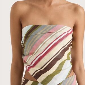 Faithfull the Brand Antibes Strapless Top Meleu Stripe Multi